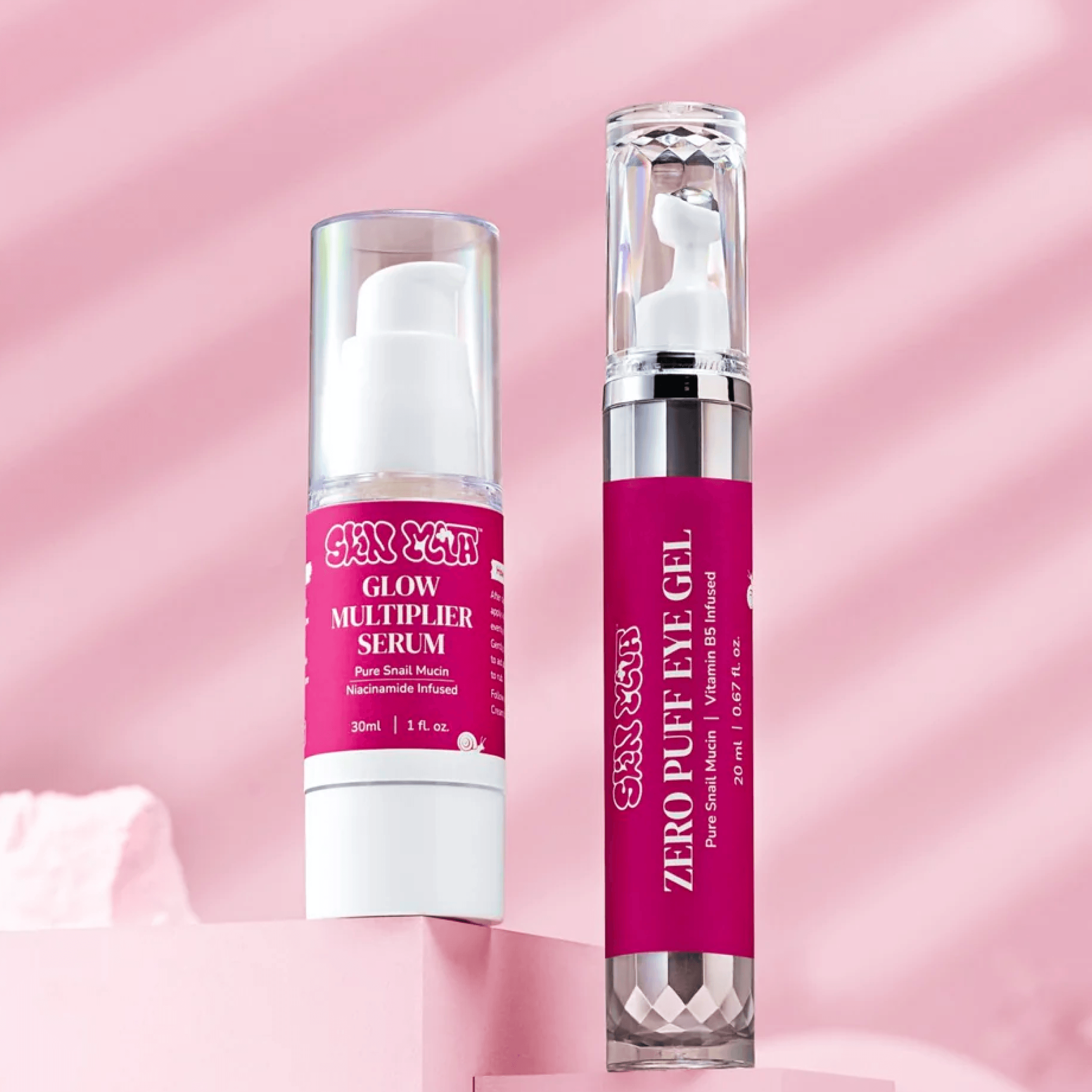 Skinmath Everyday Glow Set serum with three bottles, featuring brightening and hydrating skincare formulations.